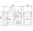 Automobilinis šaldytuvas CDF16 Dometic išmatavimai
