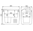 Automobilinis šaldytuvas CDF18 Dometic išmatavimai