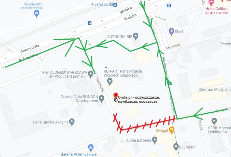 Mapa dojazdów